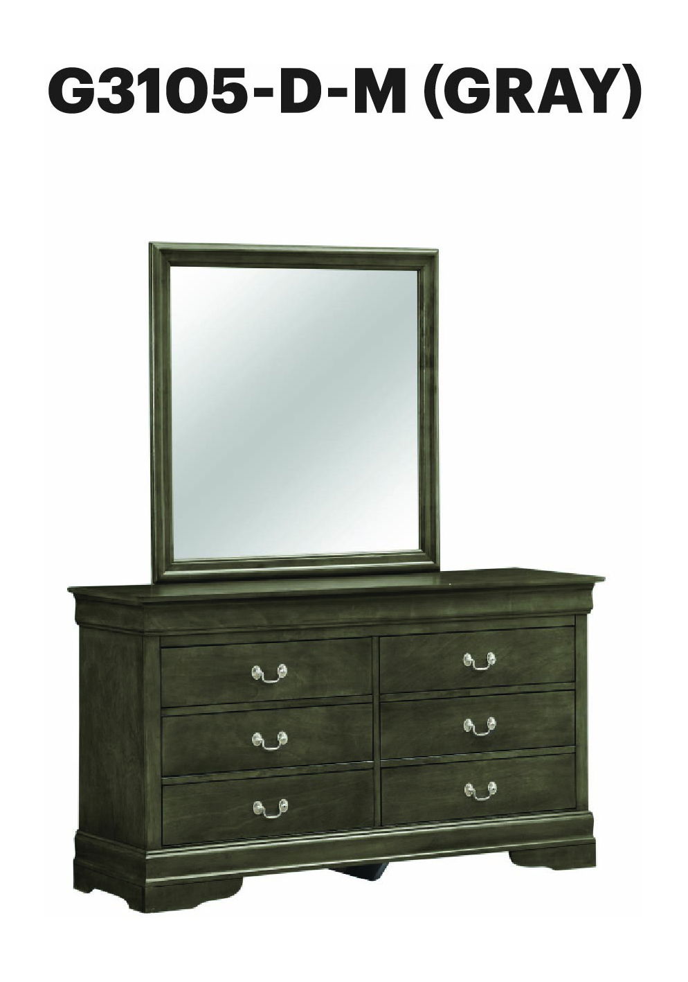 Glory Furniture - Louis Phillipe - Dresser & Mirror
