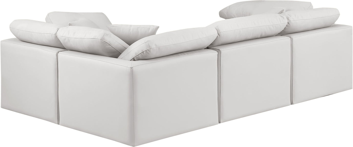Indulge - Faux Leather 4 Piece Modular Corner Sectional
