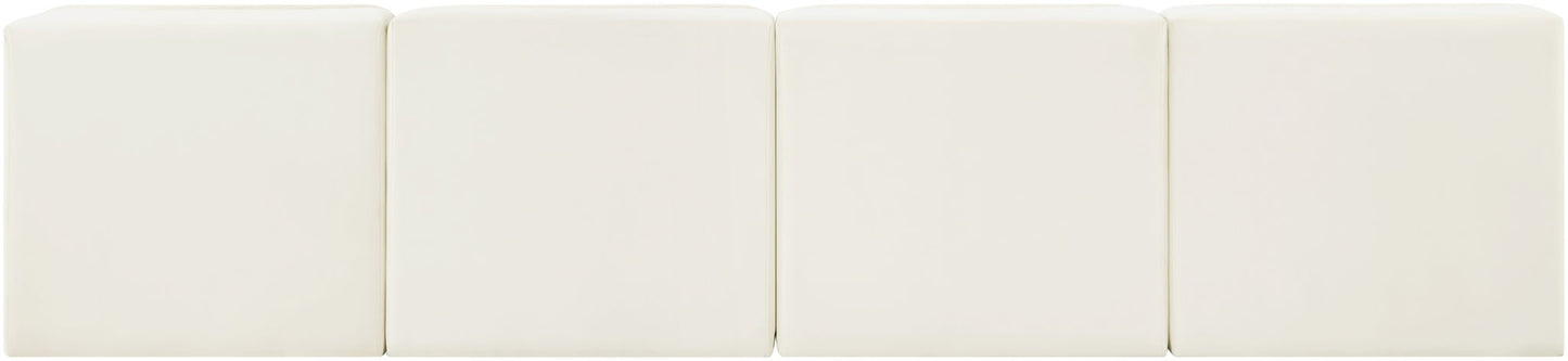 Rummi - Armless Velvet Performance Fabric Upholstered 4 Piece Modular Sofa