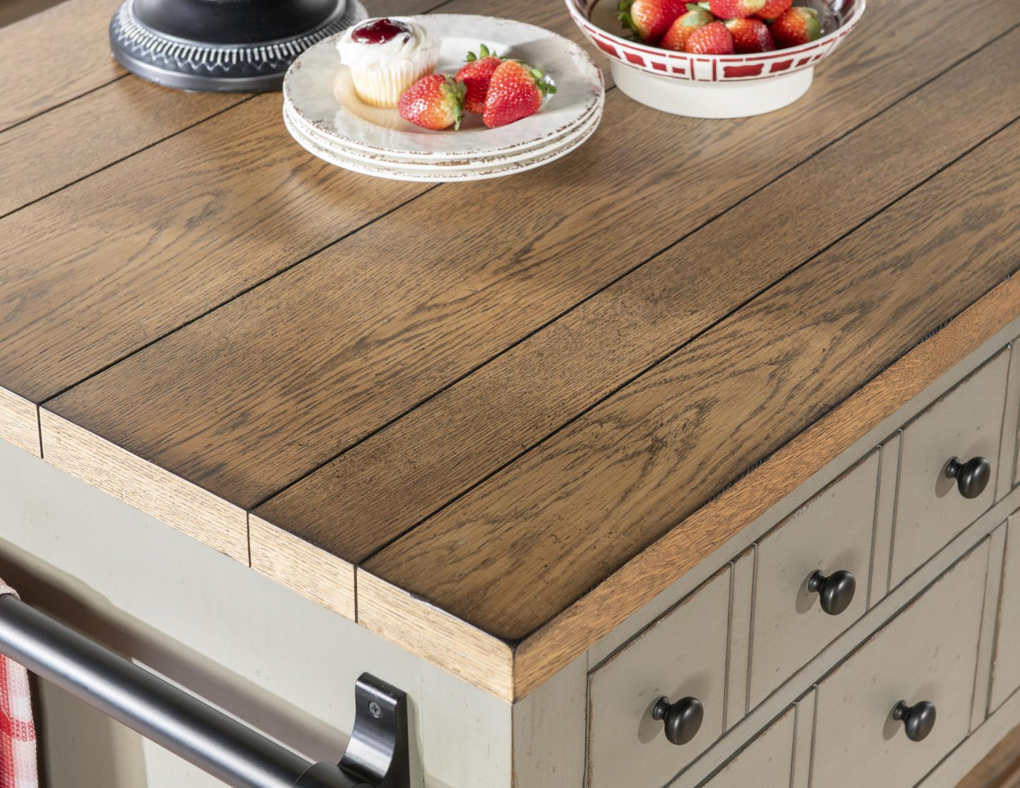 Vintage Market - Kitchen Island 6 Drawer With Casters