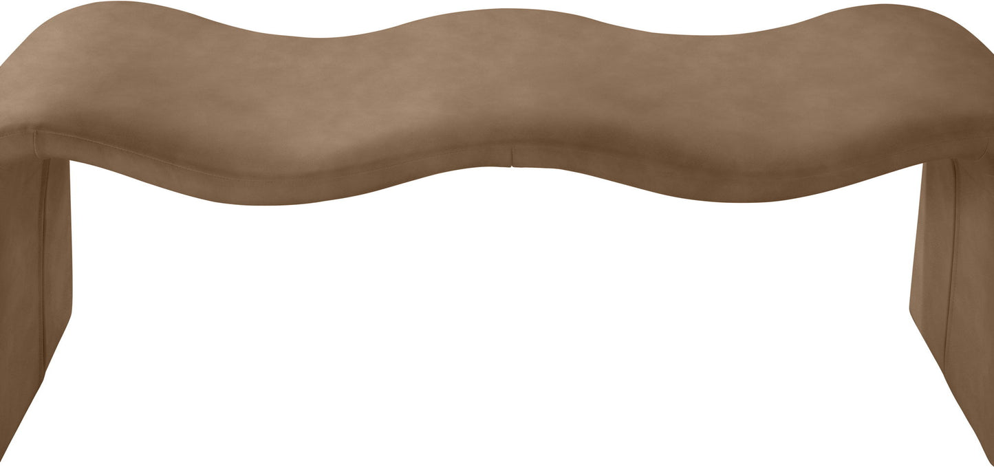 Willow - Faux Leather Bench - Brown