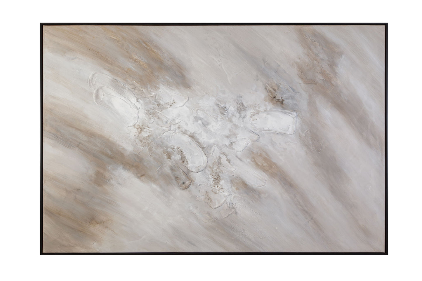 Subtle Relief Framed Canvas - Gray