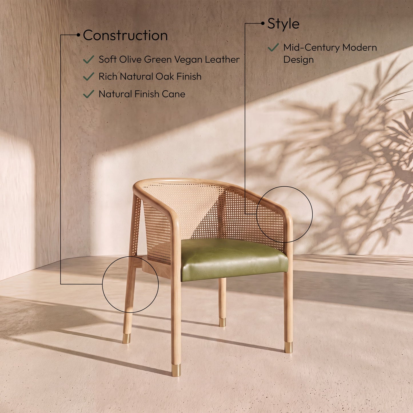 Sylvan - Vegan Leather Dining Chair (Set of 2) - Natural Frame