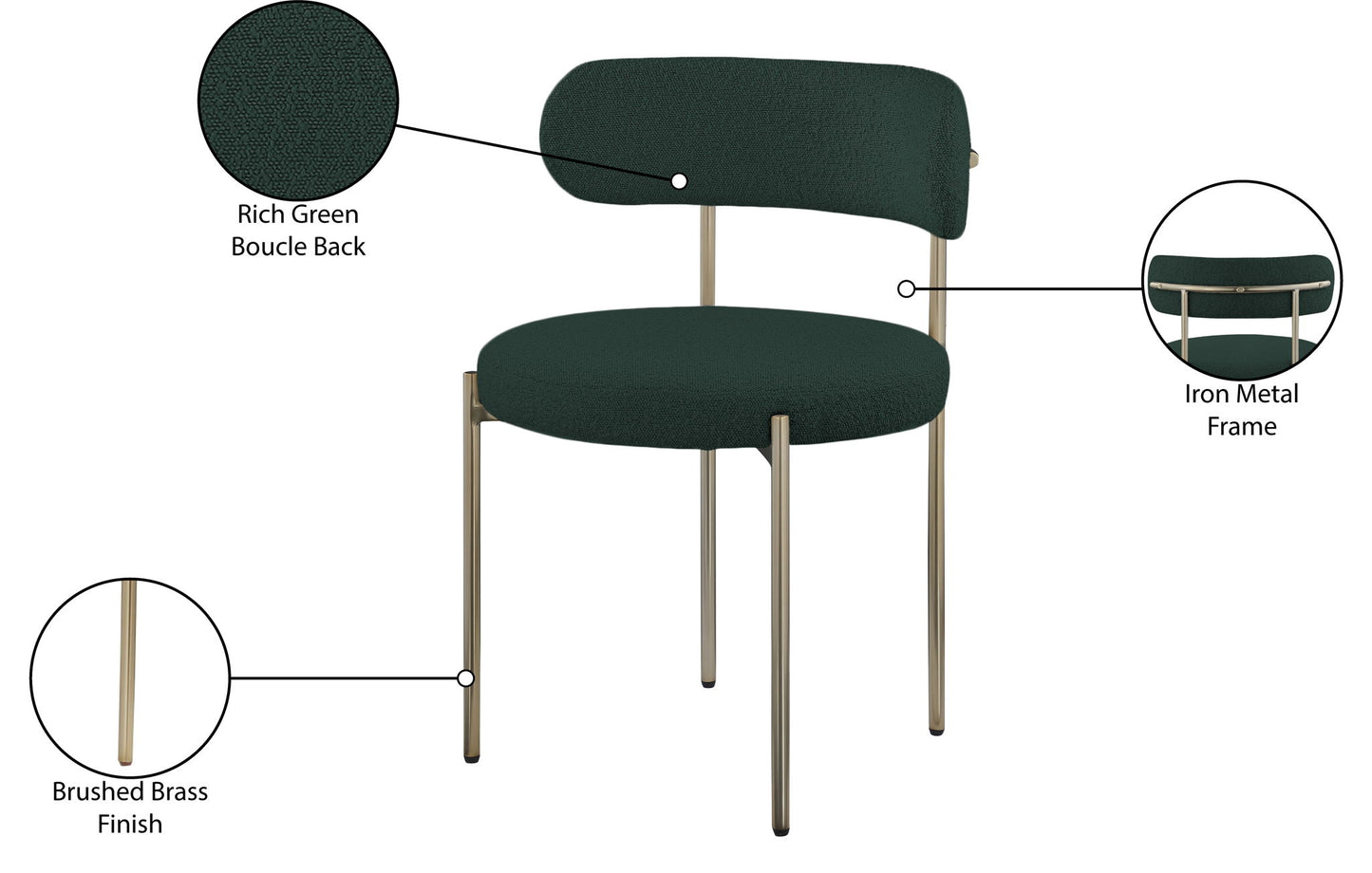 Beacon - Boucle Fabric Dining Chair (Set of 2)
