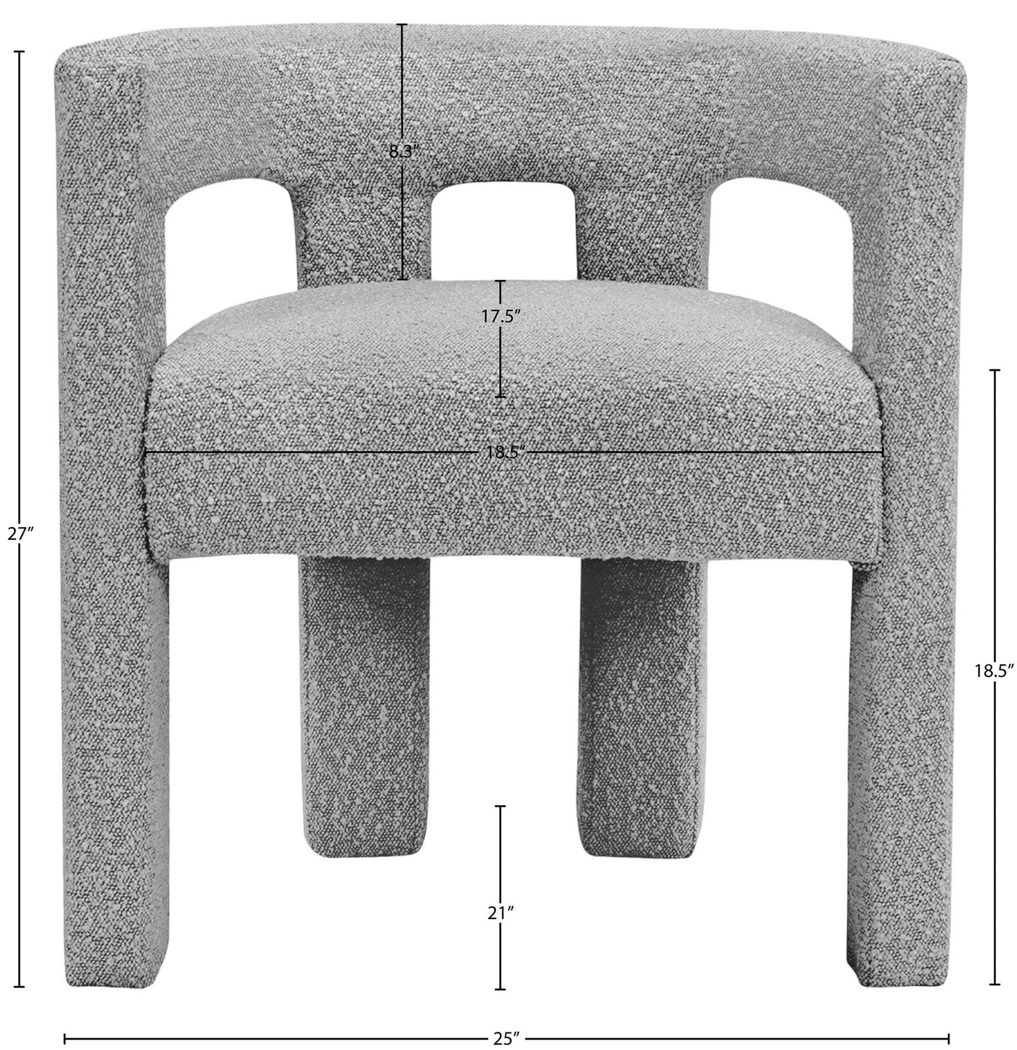 Athena - Boucle Fabric Dining Chair