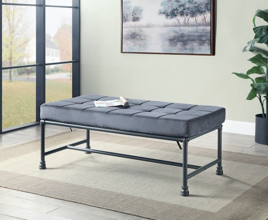Brantley - Bench - Gray Velvet & Sandy Gray