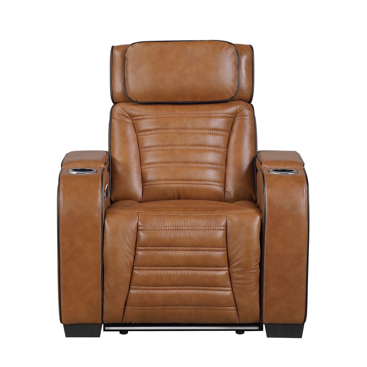 Cyber Power Reclining Chair with Power Headrest, Cup holder, Storage Arms(Top and Side), Air Massage, Heat, LED Lighting and Charging Ports