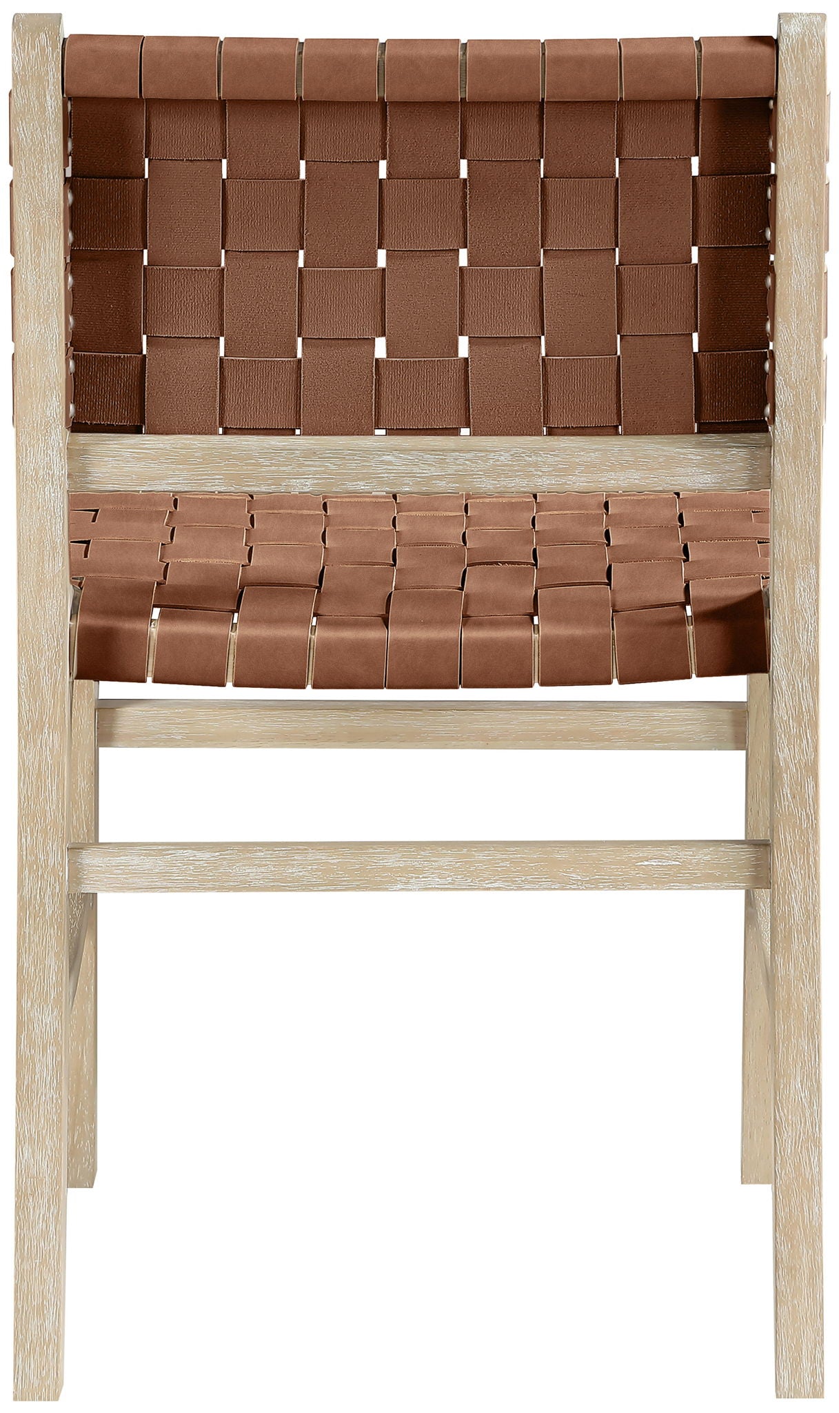 Entwine - Vegan Leather Upholstered Dining Chair - Painted Natural