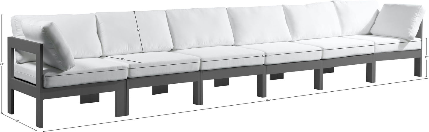 Nizuc - Outdoor Patio 6 Seat Modular Sofa With Gray Frame