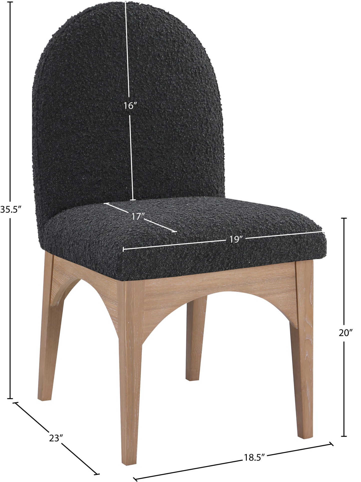 Waldorf - Boucle Dining Side Chair With Natural Legs