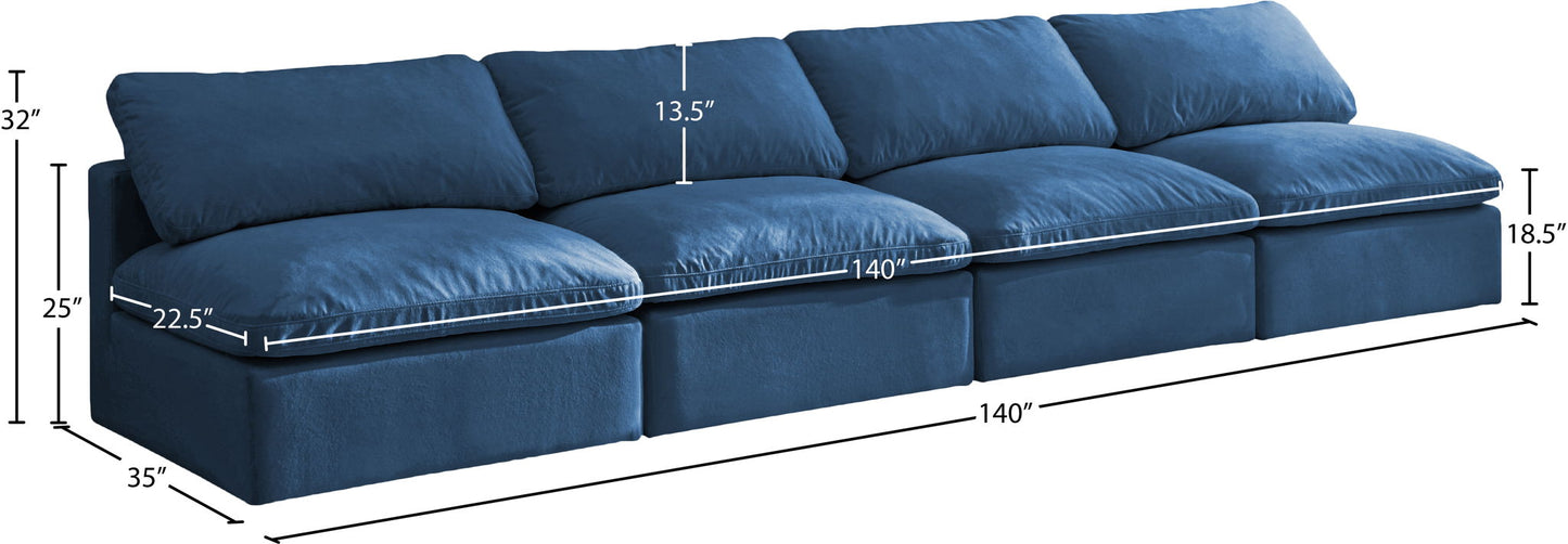 Plush - Modular Armless 4 Seat Sofa