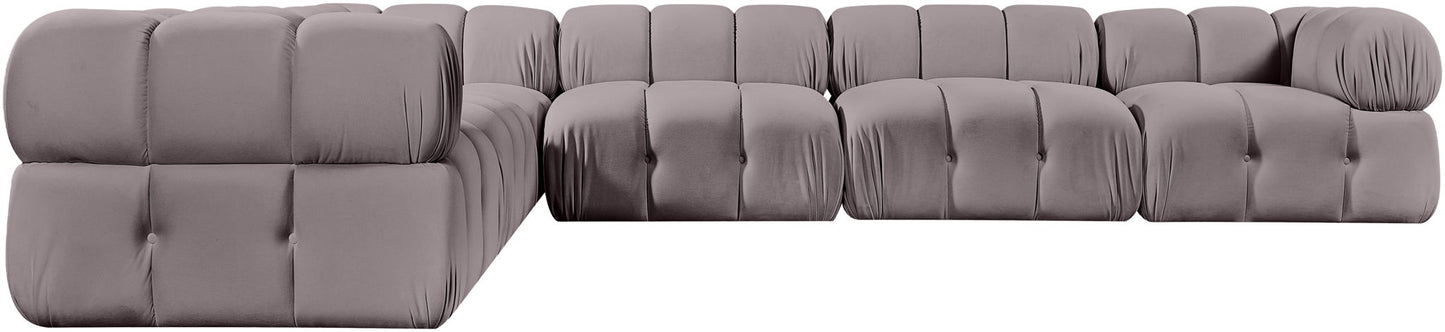 Orin - L-Shaped Velvet 6 Piece Modular Sectional