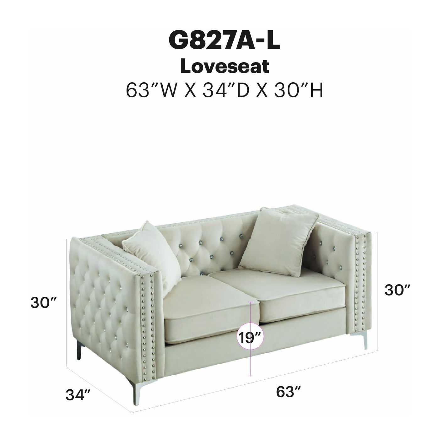 Glory Furniture - Paige - Loveseat