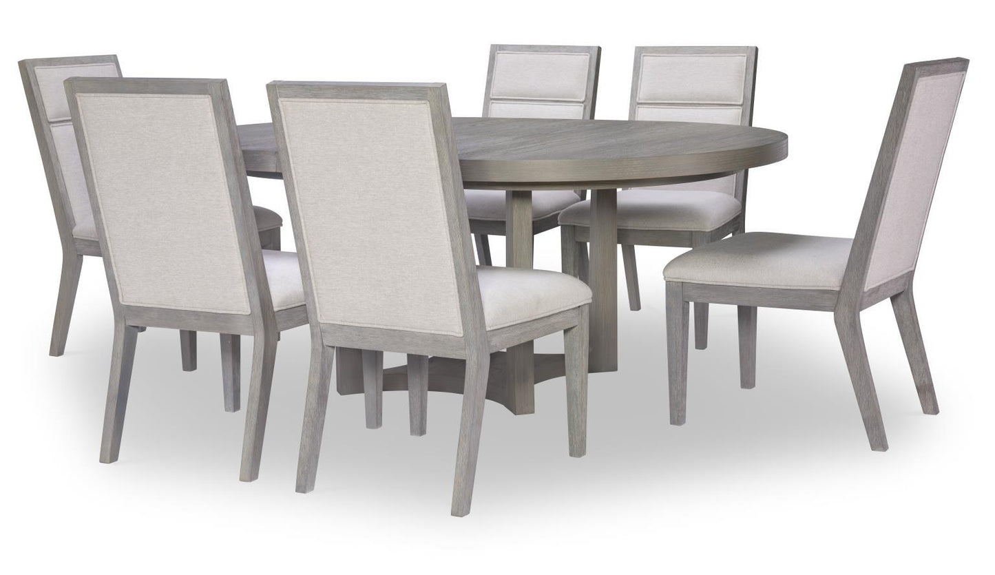 Artesia - Complete Round Pedestal Table - Smokey Taupe