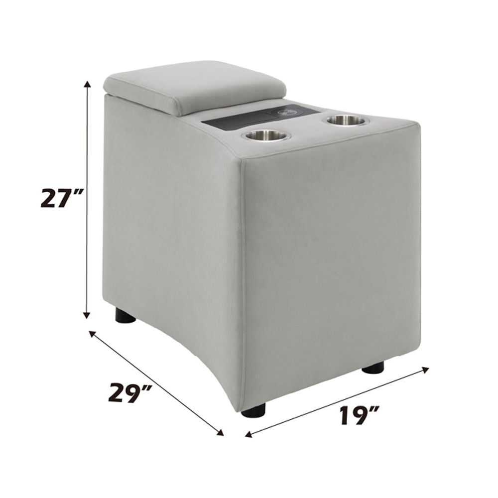Emee - Console With USB - Gray Corduroy
