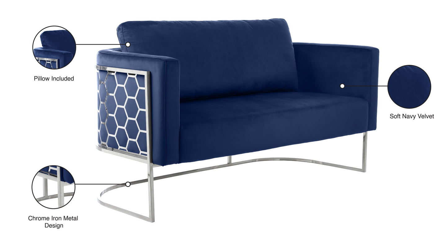 Casa - Loveseat with Chrome Legs