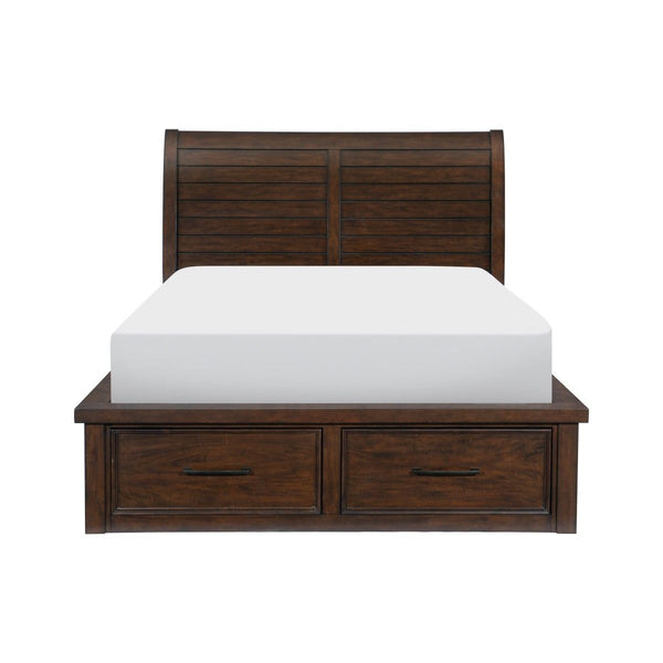 Logandale California King Platform Bed with Storage Footboard and Side Rails