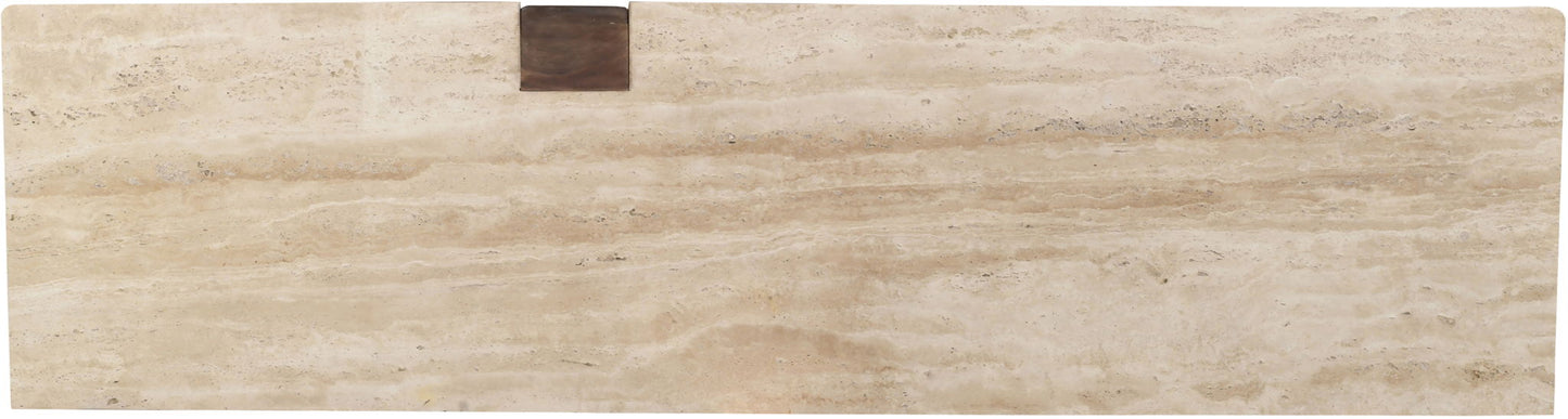 Pietra - Travertine And Mango Wood Sideboard / Buffet - Brown / Beige
