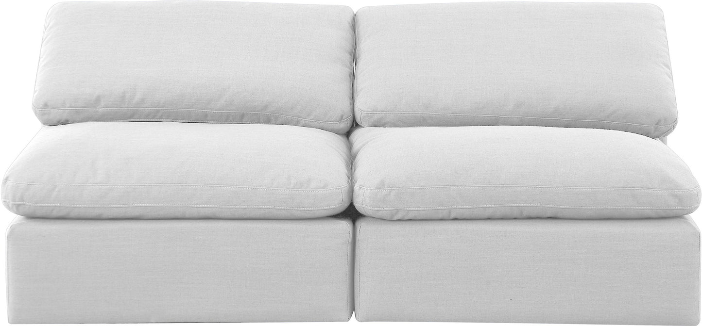 Indulge - Linen 2 Piece Modular Armless Sofa - White