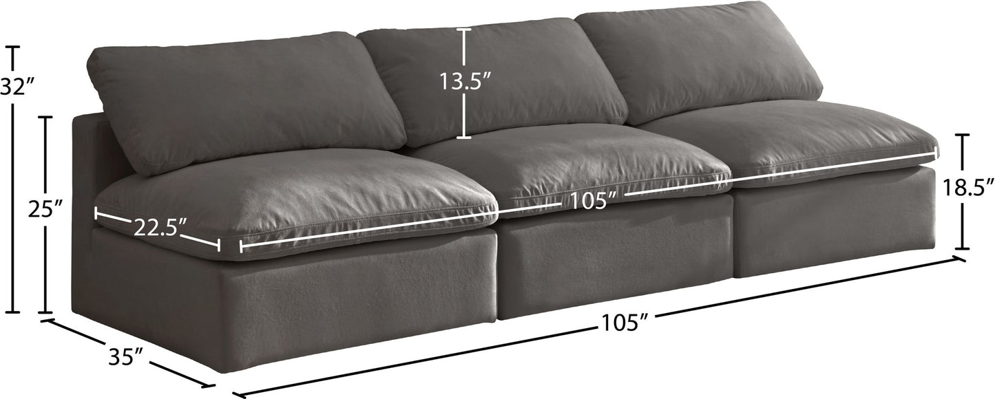 Plush - Modular Armless 3 Seat Sofa