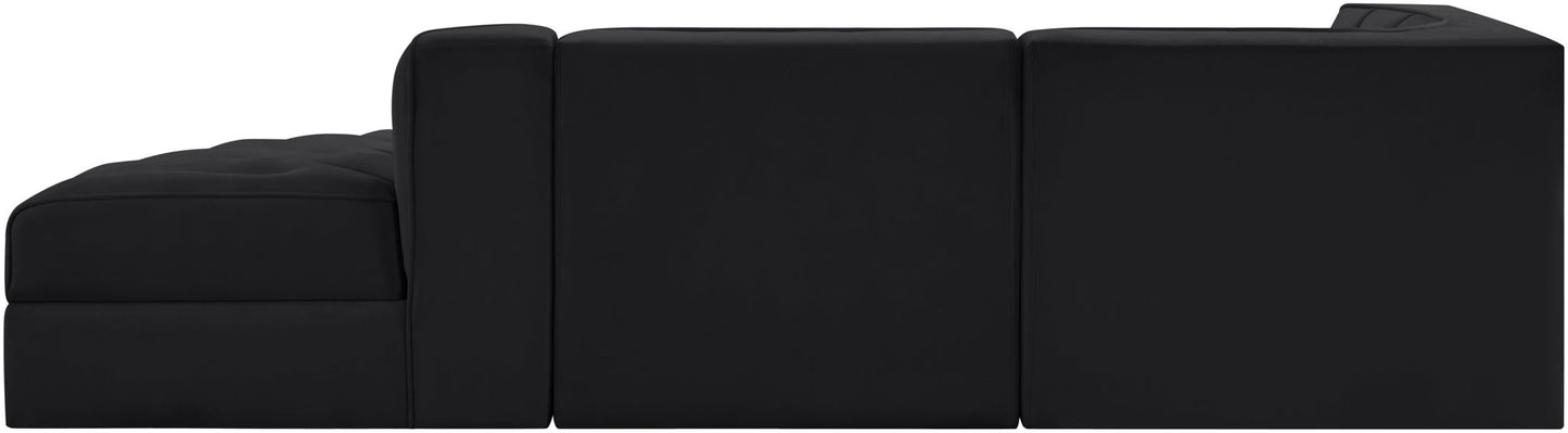 Rummi - Velvet Performance Fabric Upholstered 3 Piece Modular Sectional