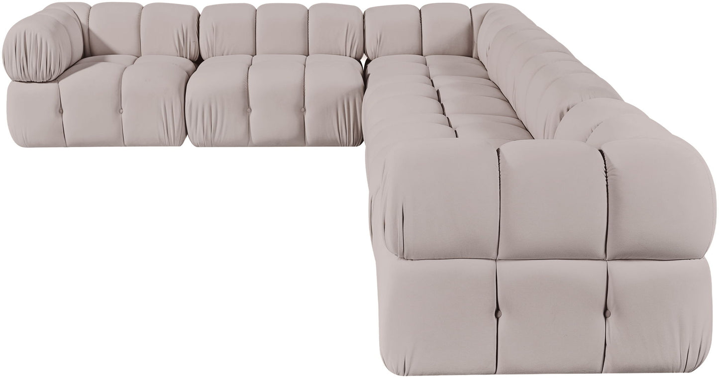 Orin - L-Shaped Velvet 6 Piece Modular Sectional