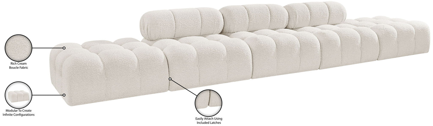Ames - 5 Piece Boucle Upholstered Modular Sofa With 2 Armless Seats