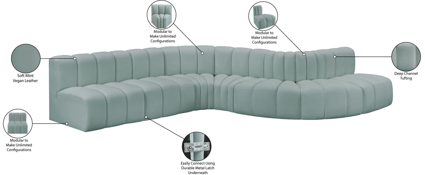 Arc - Faux Leather 7 Piece Modular Sofa
