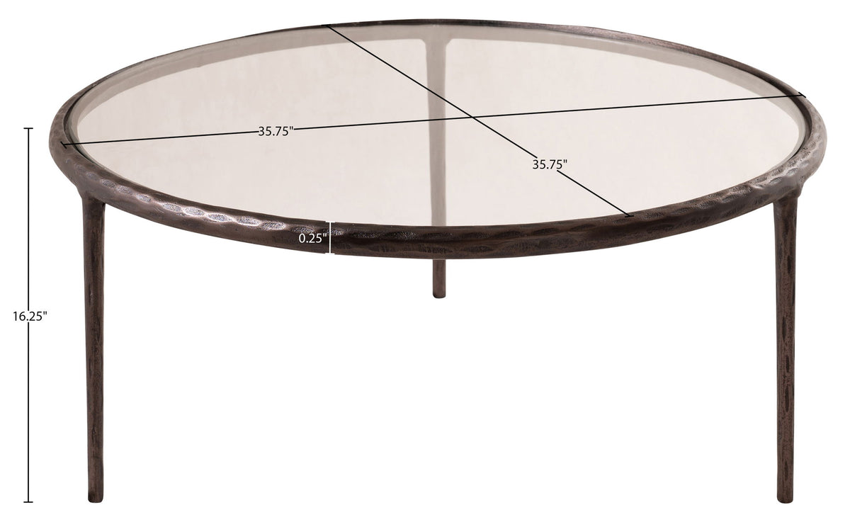 Evren - Glass Top And Aluminum Base Coffee Table