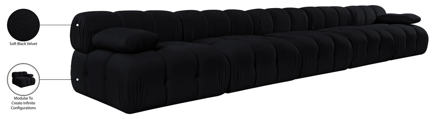 Orin - Velvet 5 Piece Modular Armless Sofa