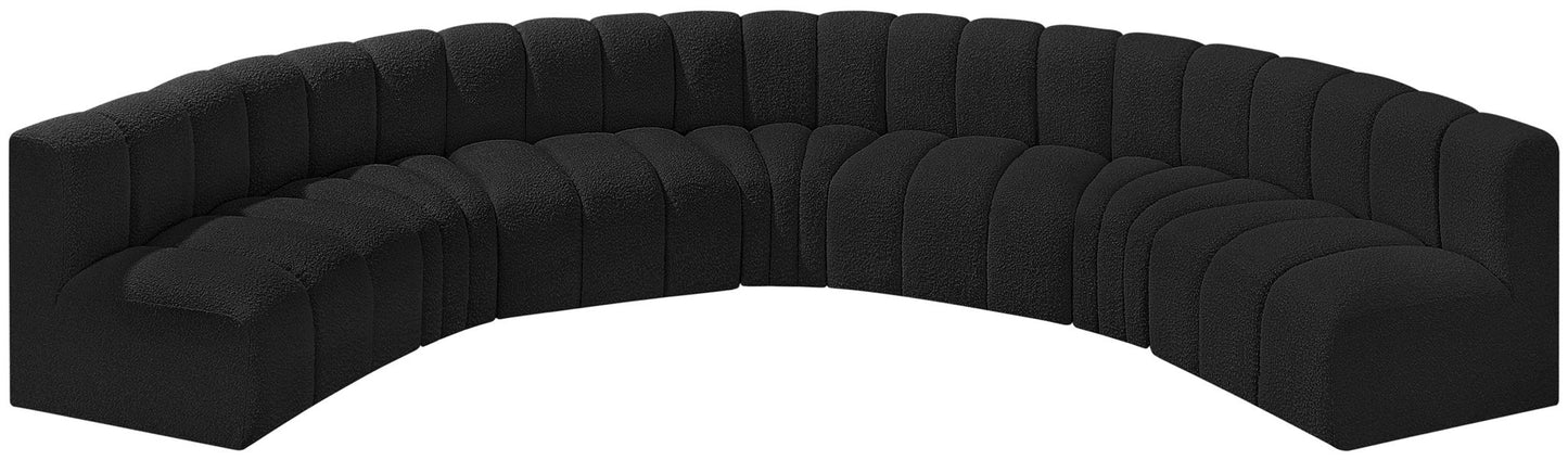 Arc - Boucle Fabric 7 Piece U-Shaped Modular Sofa