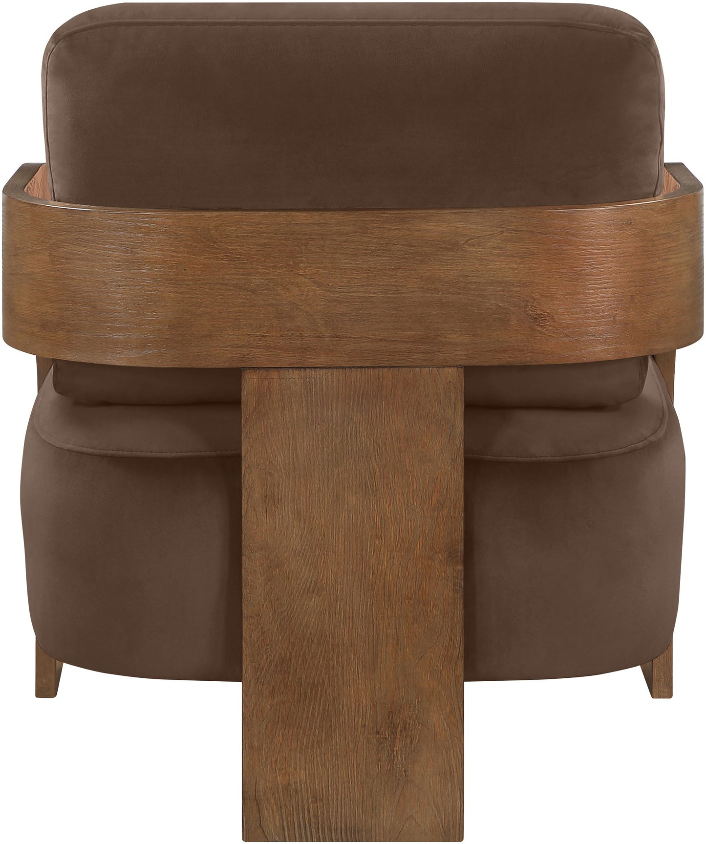 Cedra - Velvet Performance Fabric Upholstered Accent Chair - Brown Frame