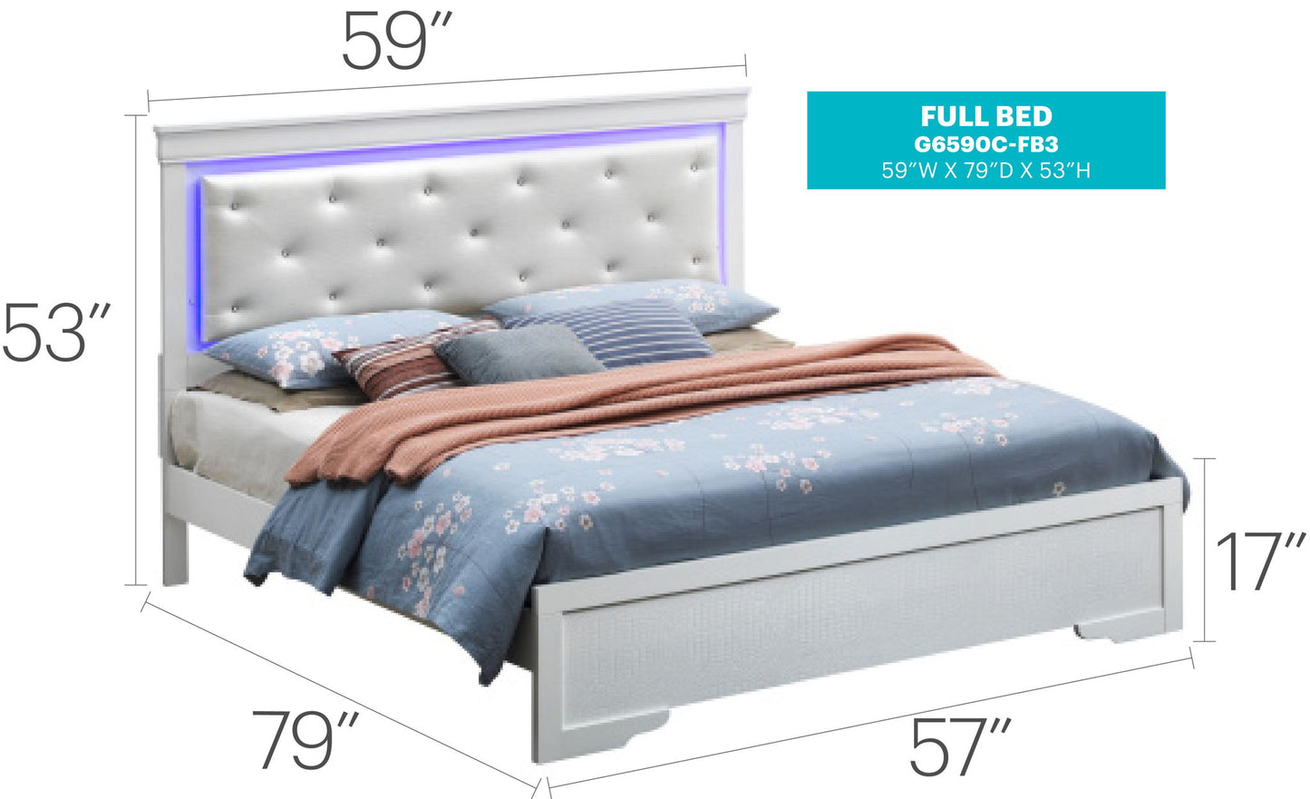 Glory Furniture - Lorana - Bed With LED