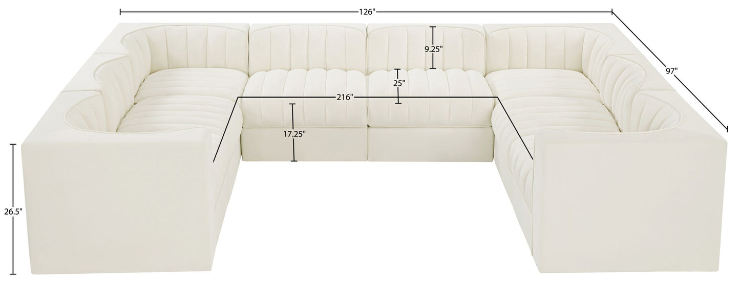 Rummi - Velvet Performance Fabric Upholstered Modular Sectional