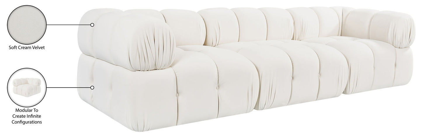 Orin - Velvet Performance Fabric Upholstered 3 Piece Modular Sofa