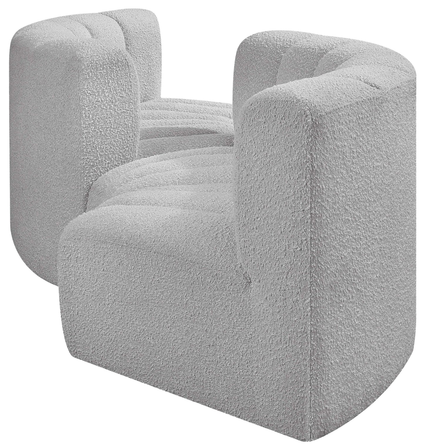 Arc - Boucle Fabric 4 Piece Curved Modular Sofa