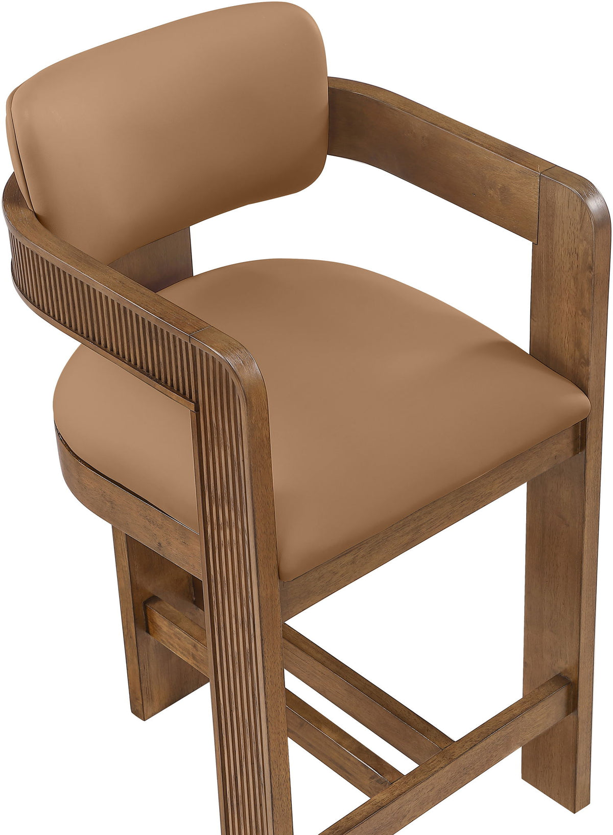 Sacha - Vegan Leather Upholstered Counter Stool With Brown Base