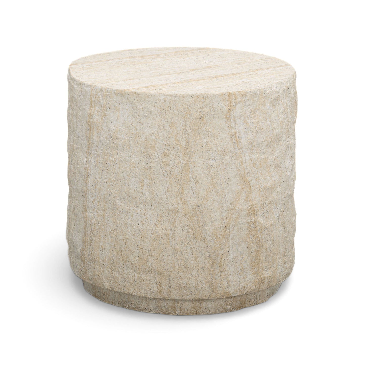 Roxanne - Faux Slab Indoor / Outdoor Side Table - Travertine