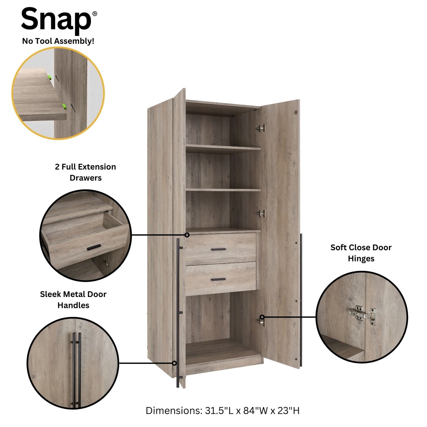 Manhattan Lee - Wooden Wardrobe Closet