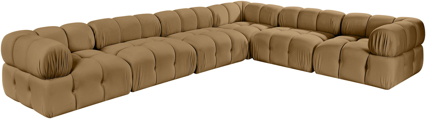 Orin - L-Shaped Velvet 6 Piece Modular Sectional