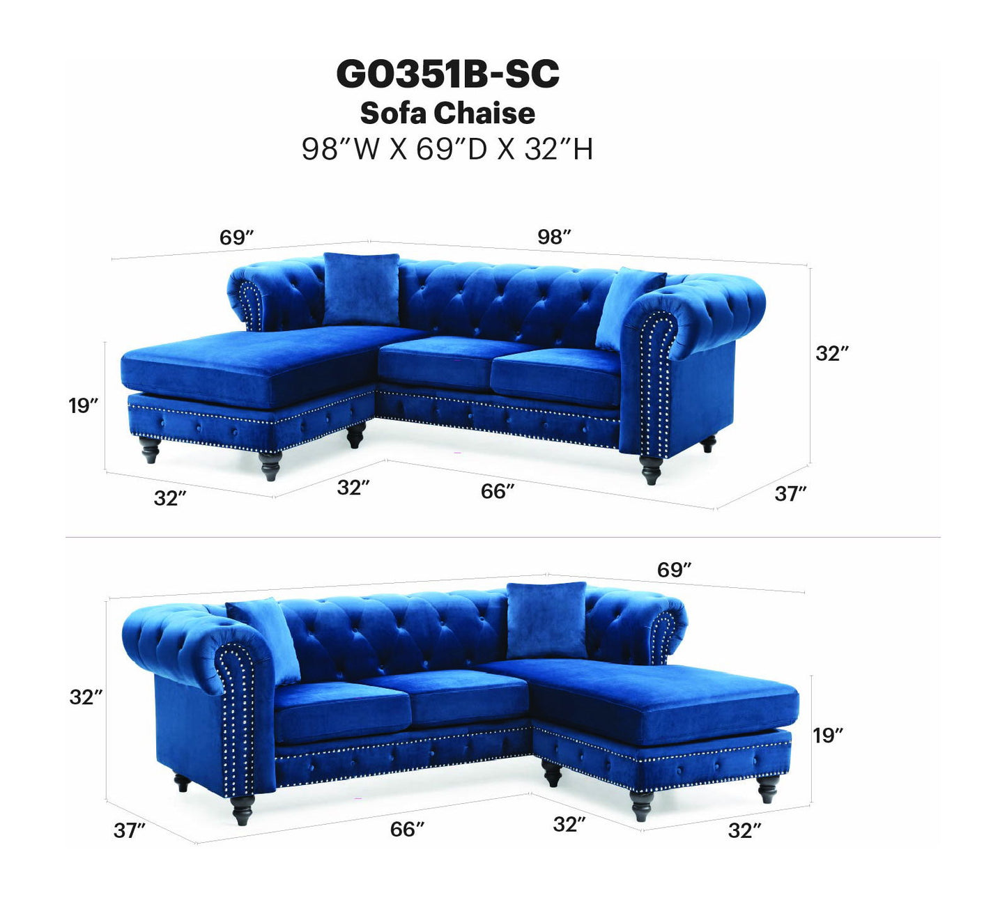 Glory Furniture - Nola - Sofa Chaise