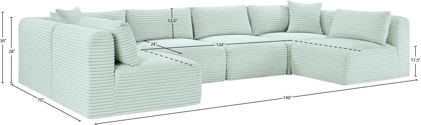 Shaggy - 6 Piece Modular U-Shaped Armless Sectional