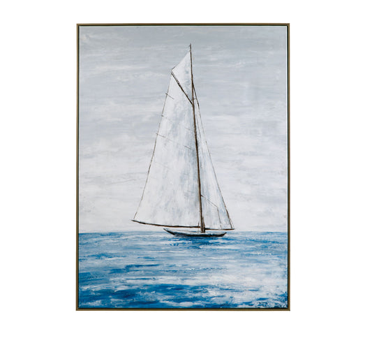 Set Sail Canvas Art - Blue