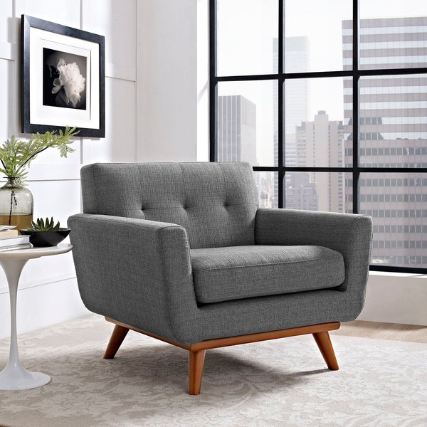 Engage Upholstered Fabric Armchair - Gray