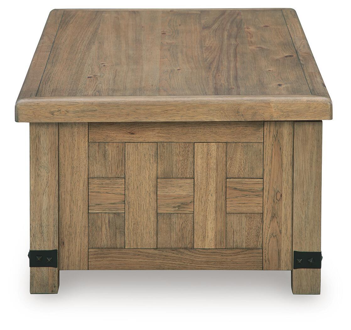 Ridgester - Lift Top Cocktail Table - Light Brown