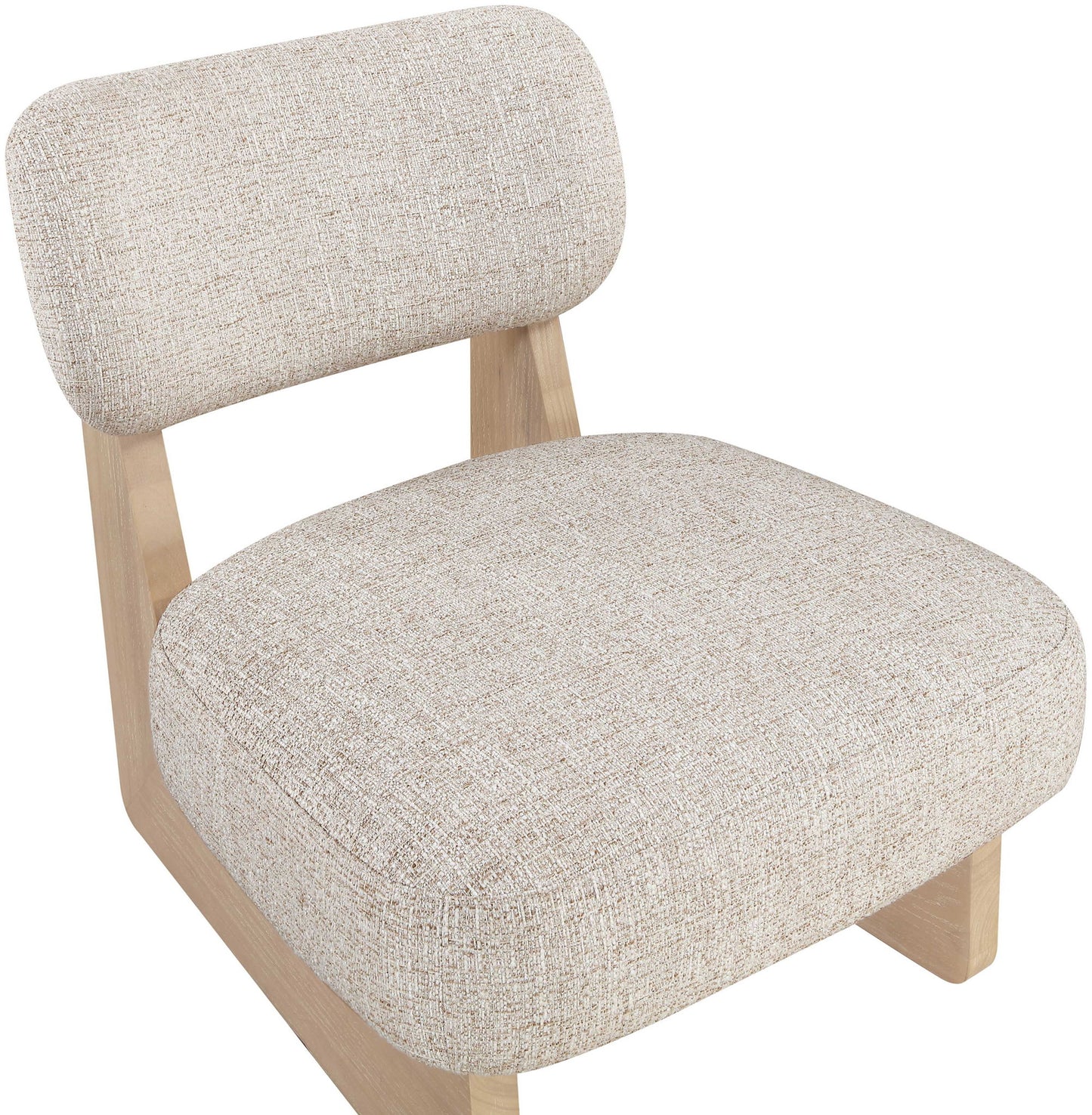 Vetra - Linen Textured Fabric Upholstered Accent Chair With Natural Base