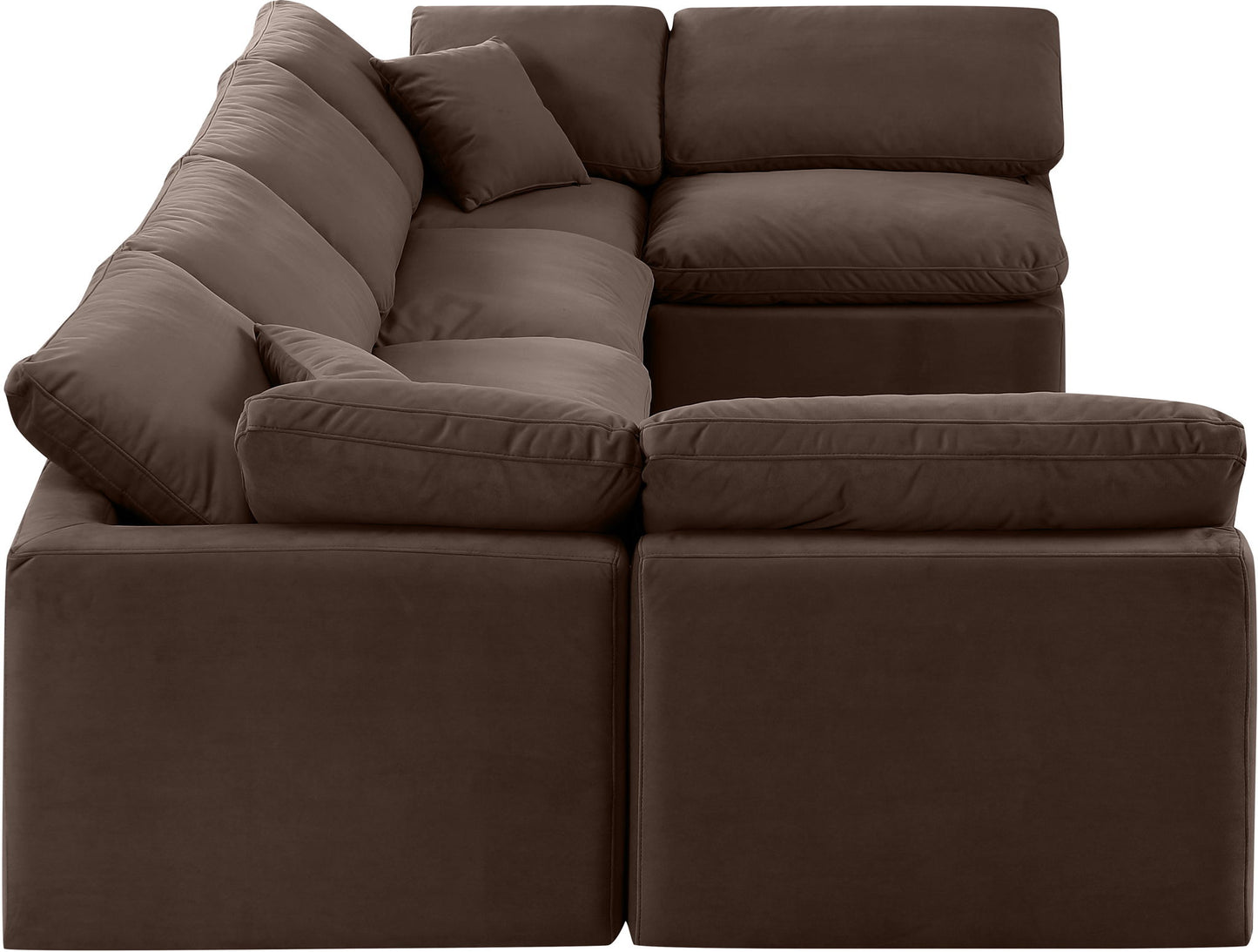 Indulge - Velvet 6 Piece Modular U-Shaped Sectional