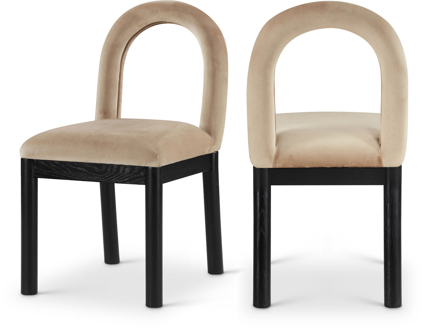 Conrad - Velvet Dining Chair With Black Legs
