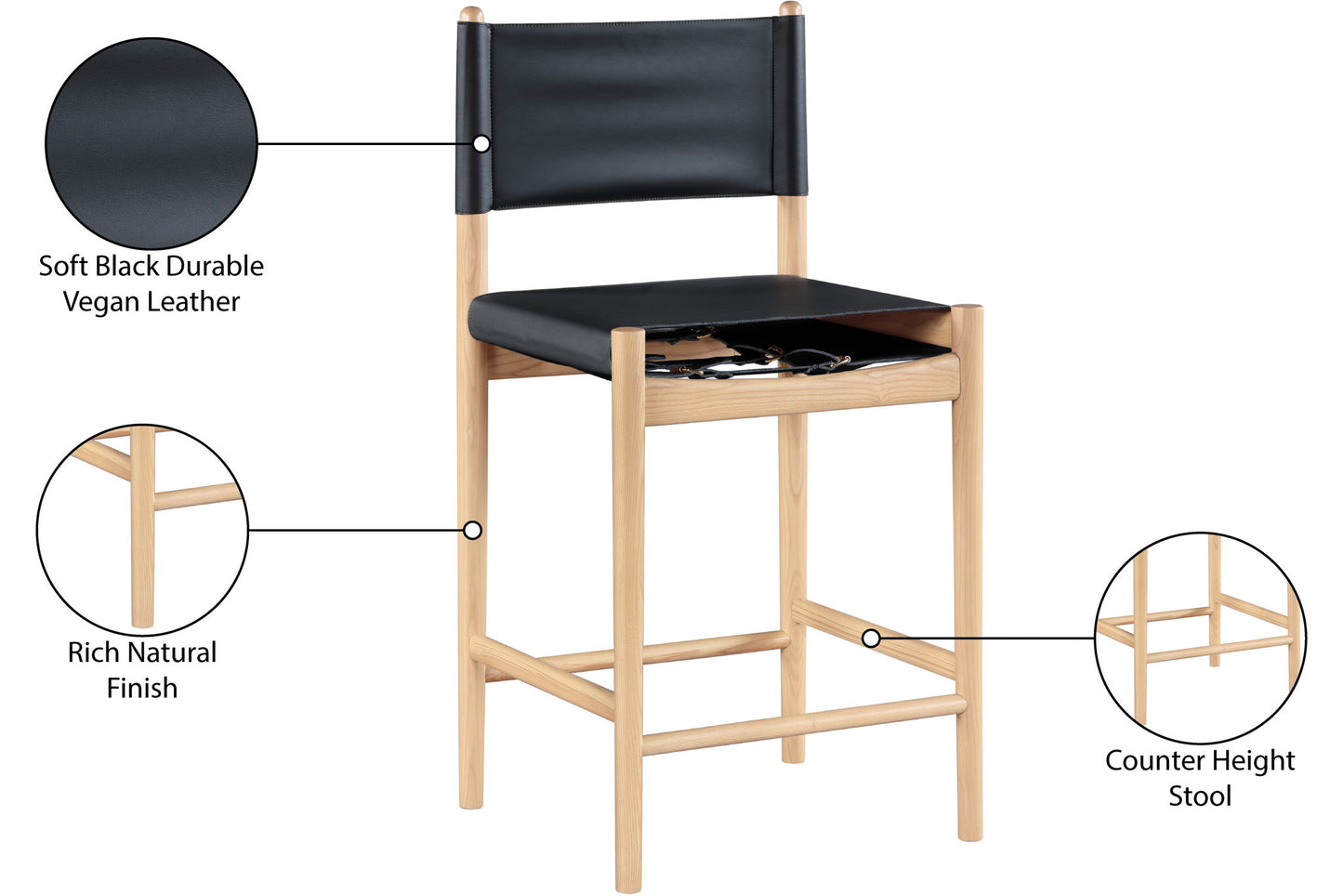 Rawlins - Counter Stool - Natural Frame