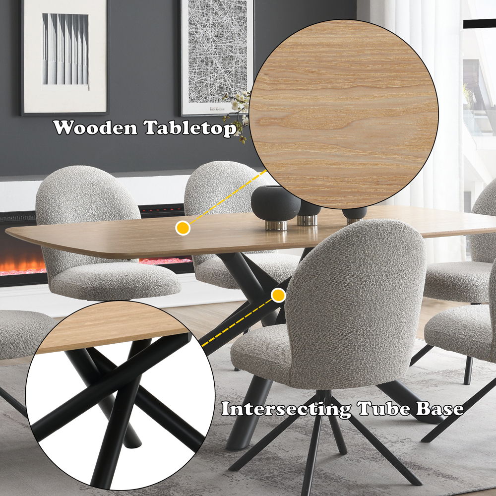 Lawton - Dining Table - Natural & Black